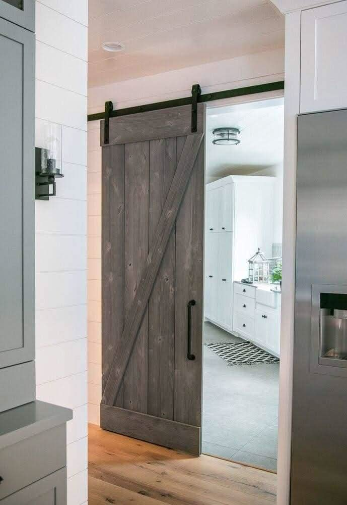 Weathered Wood Sliding Barn Door Kit - Sliding Barn Door Hardware by RealCraft