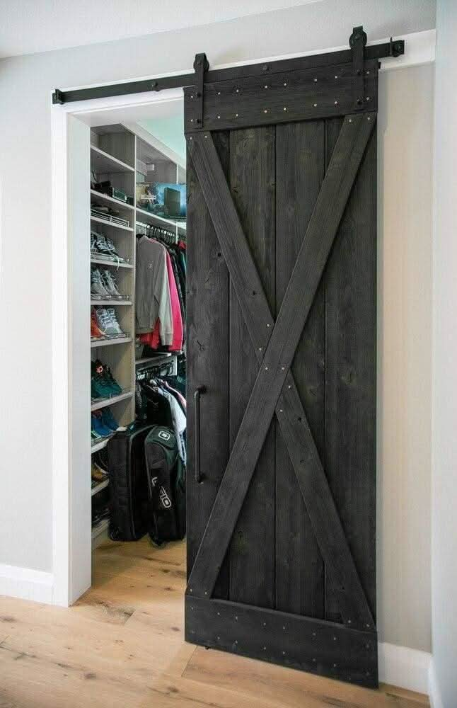 Weathered Wood Sliding Barn Door Kit - Sliding Barn Door Hardware by RealCraft